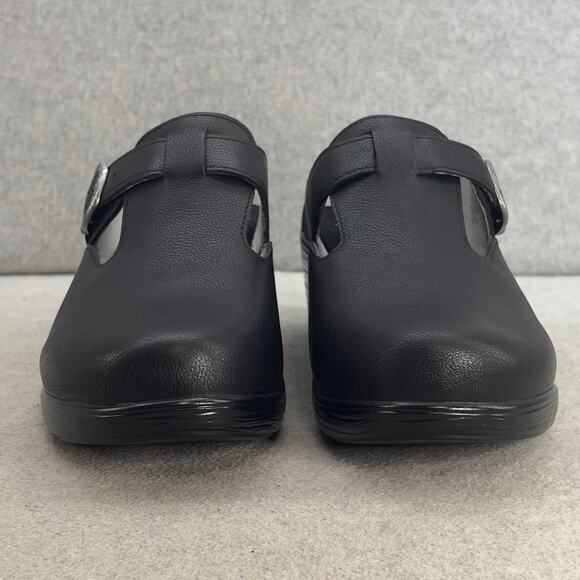 Alegria Selina -Leather Slip On Wedge Platform Clog- Black -Women 41 -NEW - Picture 5 of 11